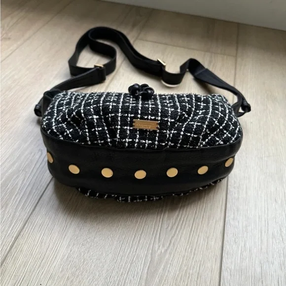 HAMMITT Cooper Small Midnight Trellis/Brushed Gold Crossbody Shoulder Bag - Picture 4 of 11